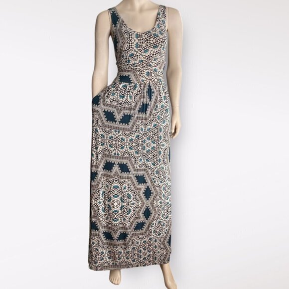 Anthropologie Maeve Jantina Mosaic Print Maxi Dress XS​​​​​​ - Picture 2 of 11